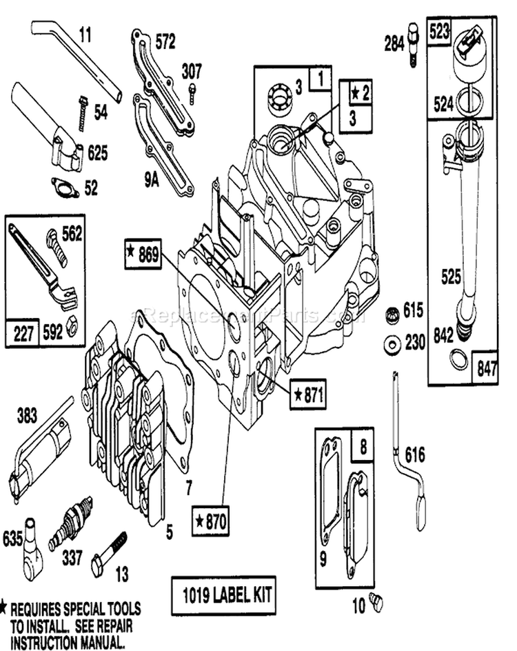 Engine Diagram and Parts List for 20434 3900001-3999999 - 1993 Toro Lawn Mower