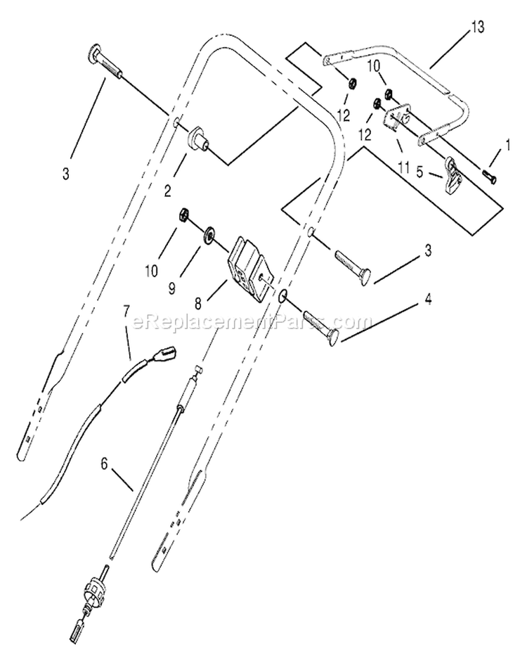 Traction Control Assembly Diagram and Parts List for 20436 49000001-49999999 - 1994 Toro Lawn Mower