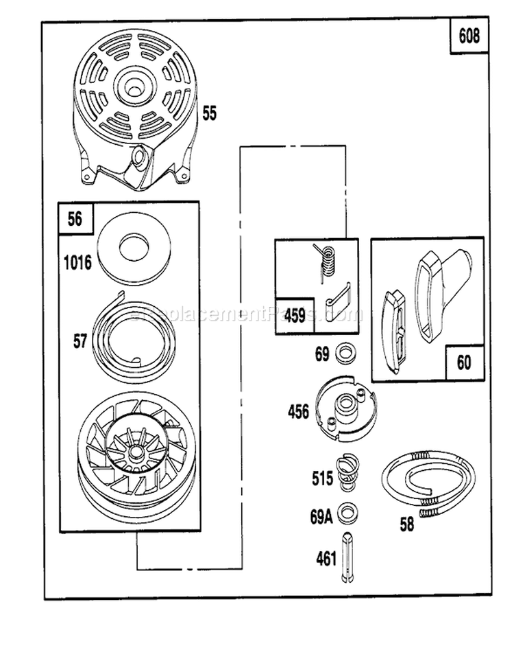 Page F Diagram and Parts List for 20437 49000001-49999999 - 1994 Toro Lawn Mower