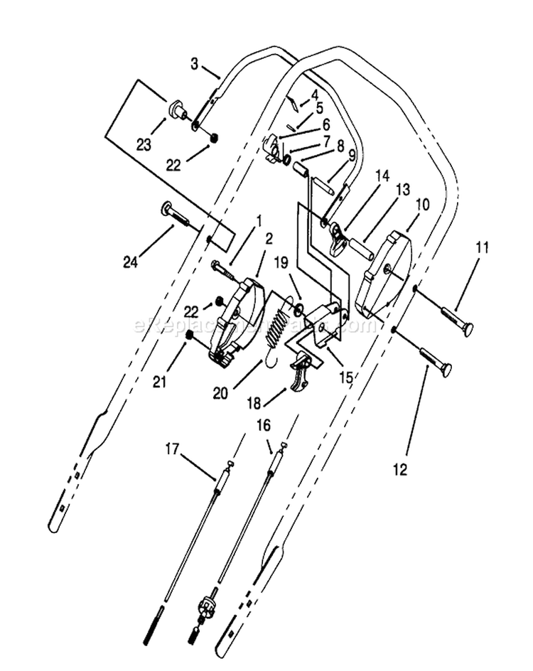 Traction Control Assembly Diagram and Parts List for 20438WF 39000001-39999999 - 1993 Toro Lawn Mower