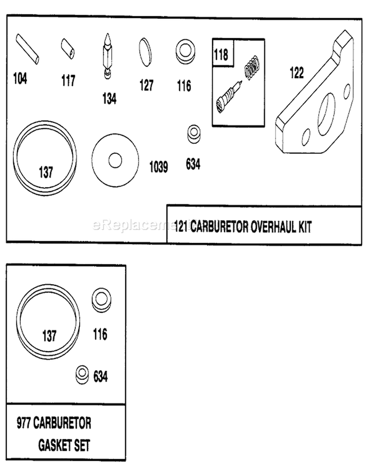 Engine Diagram and Parts List for 20438WF 39000001-39999999 - 1993 Toro Lawn Mower