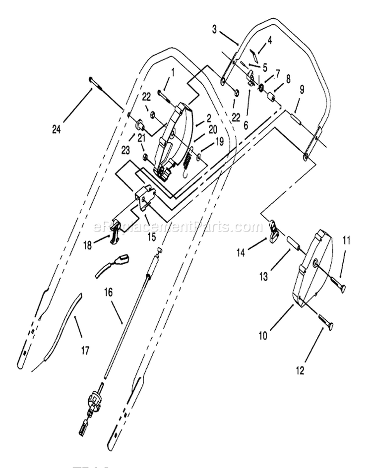 Traction Control Assembly Diagram and Parts List for 20439WF 39000001-39999999 - 1993 Toro Lawn Mower