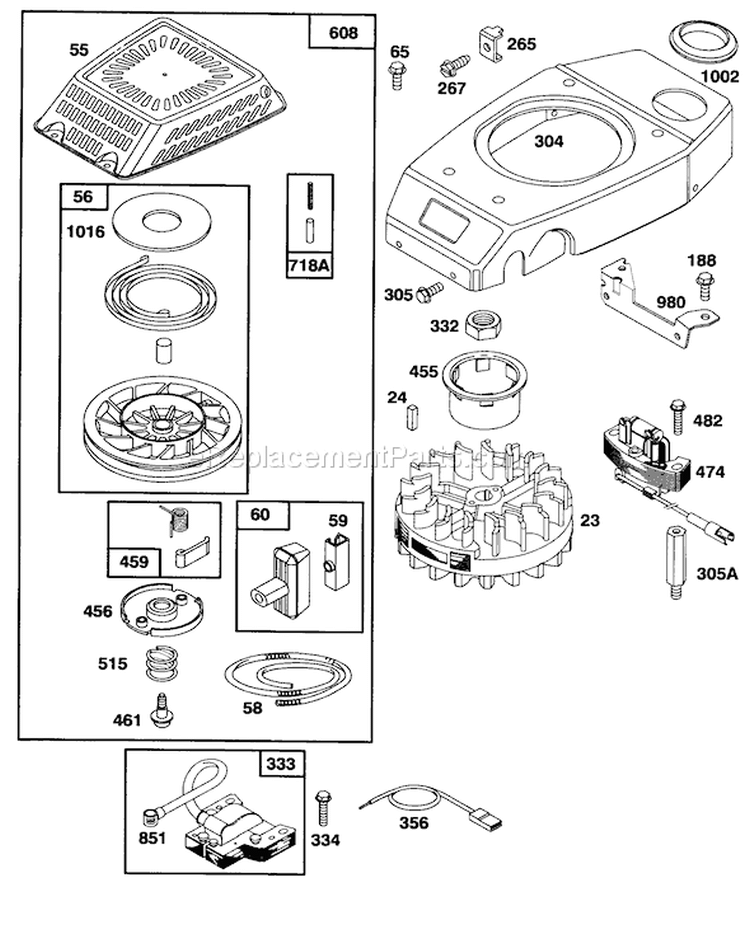 Page F Diagram and Parts List for 20439WF 39000001-39999999 - 1993 Toro Lawn Mower