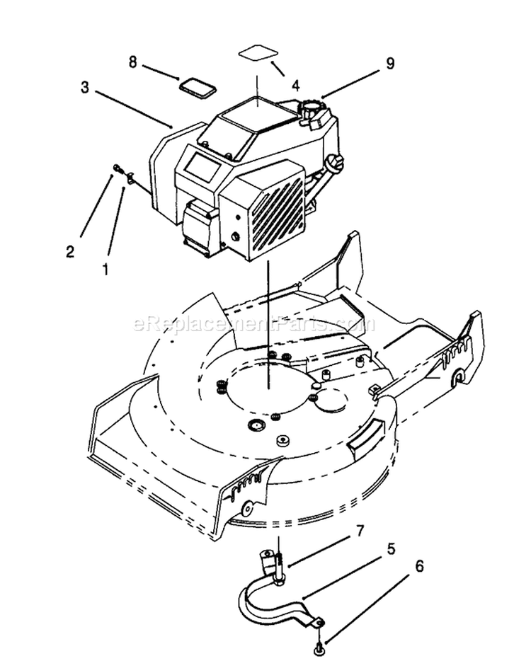 Engine Assembly Diagram and Parts List for 20439 39000001-39999999 - 1993 Toro Lawn Mower