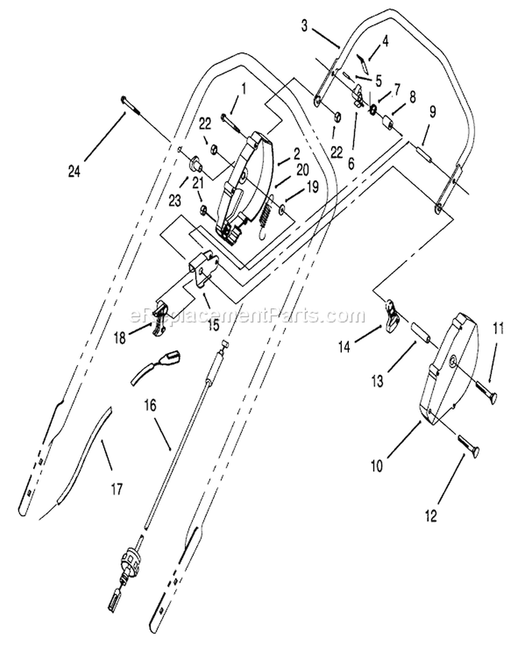 Traction Control Assembly Diagram and Parts List for 20439 49000001-49999999 - 1994 Toro Lawn Mower