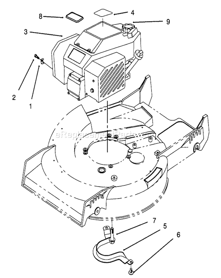 Engine Assembly Diagram and Parts List for 20439 49000001-49999999 - 1994 Toro Lawn Mower