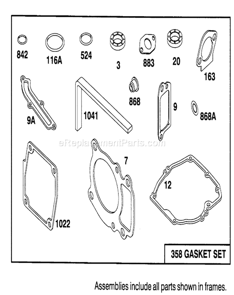 Engine Diagram and Parts List for 20439 49000001-49999999 - 1994 Toro Lawn Mower
