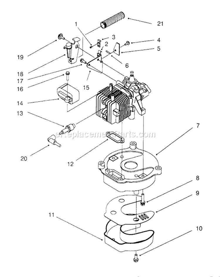 Brake & Muffler Assembly (model No. 20442 Only) Diagram and Parts List for 20442 6900001-6999999 - 1996 Toro Lawn Mower