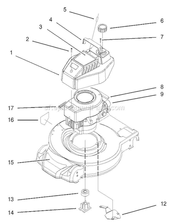 Engine Assembly #1 Diagram and Parts List for 20444 5900001-5999999 - 1995 Toro Lawn Mower
