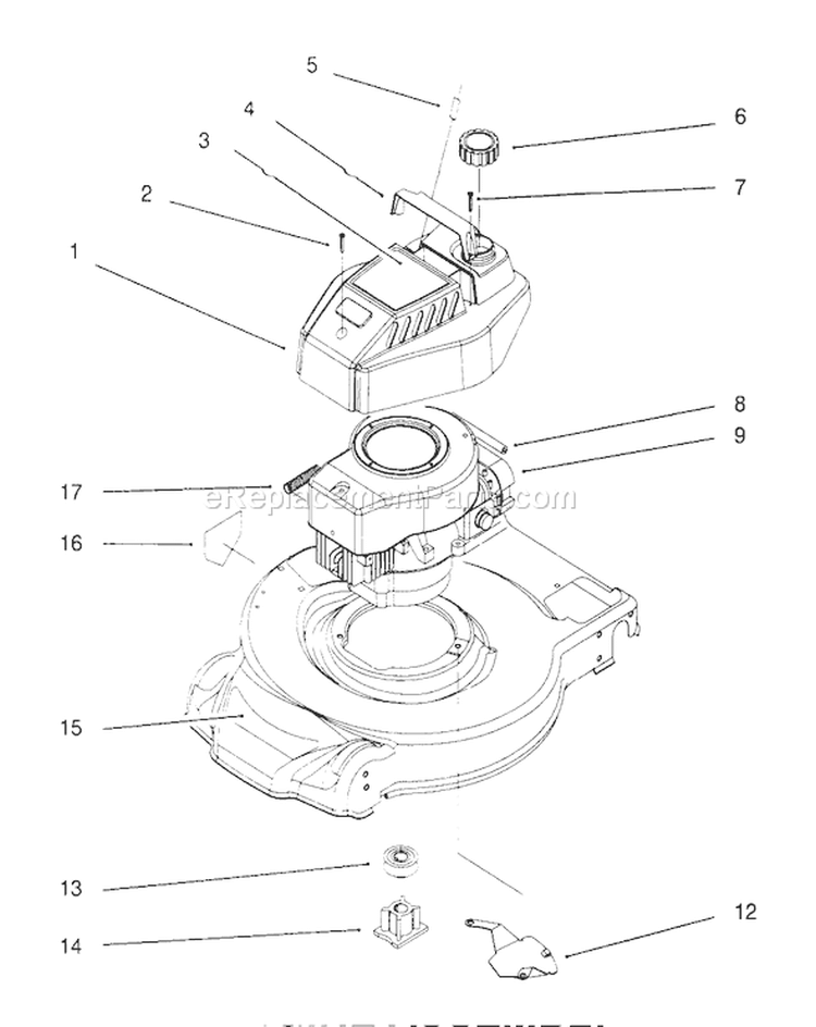 Engine Assembly Diagram and Parts List for 20444 6900001-6999999 - 1996 Toro Lawn Mower