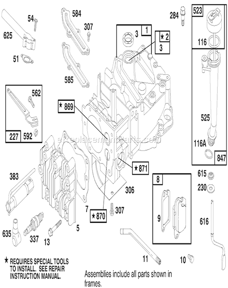 Engine Briggs & Stratton Model 12f802-1750-E1 Diagram and Parts List for 20450 8900001-8999999 - 1998 Toro Lawn Mower