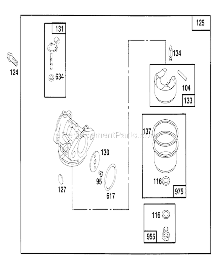 Page E Diagram and Parts List for 20444 6900001-6999999 - 1996 Toro Lawn Mower