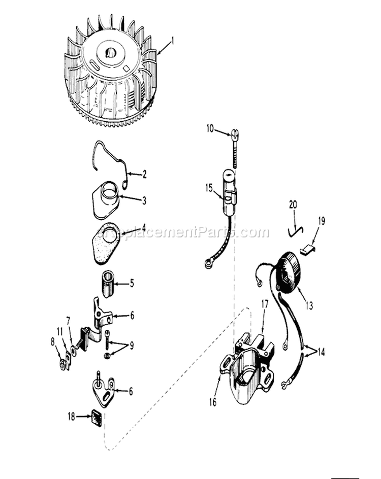 Magneto No. 610755 Diagram and Parts List for 20456 6000001-6999999 - 1976 Toro Lawn Mower