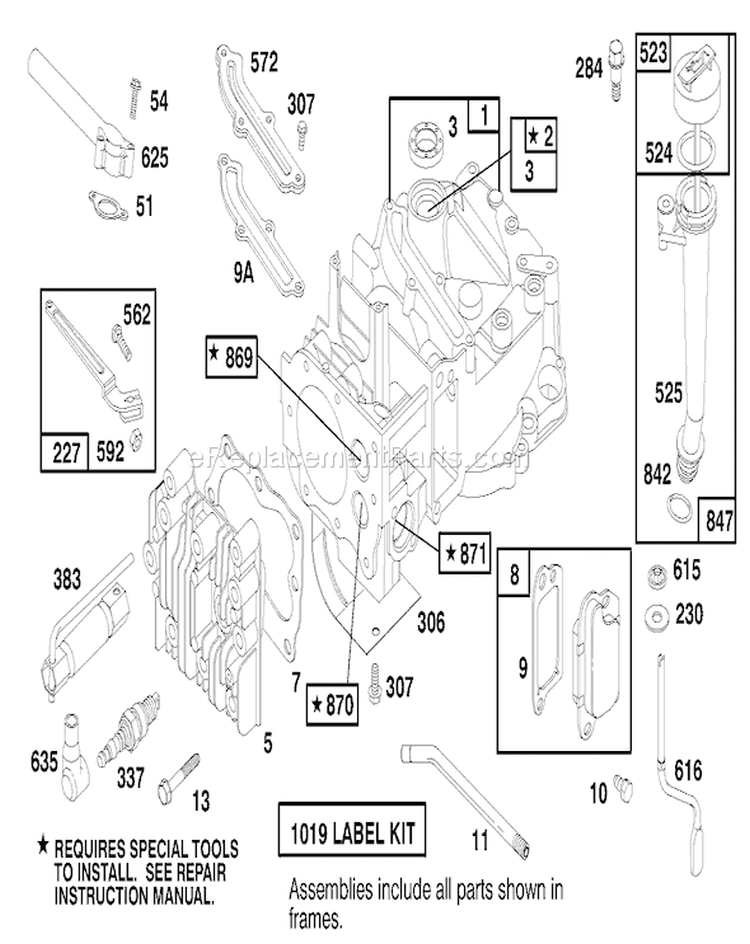 Engine Briggs & Stratton Model 12h802-1758-A1 Diagram and Parts List for 20457 7900001-7999999 - 1997 Toro Lawn Mower