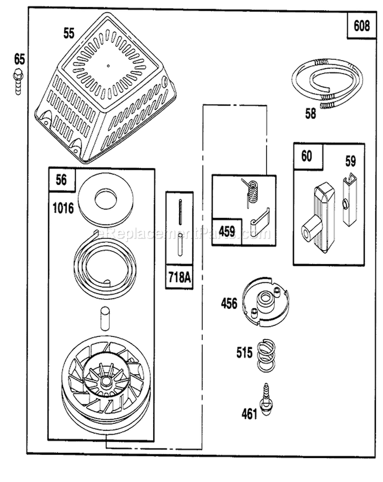 Page G Diagram and Parts List for 20464 5900001-5999999 - 1995 Toro Lawn Mower