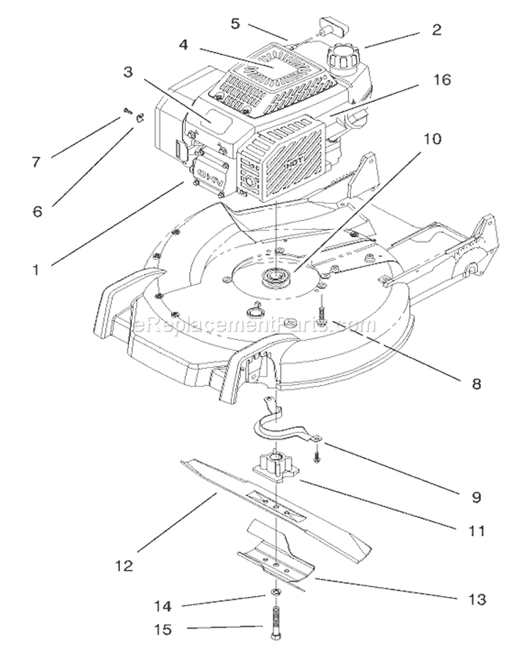 Engine Assembly Diagram and Parts List for 20464 6900001-6999999 - 1996 Toro Lawn Mower