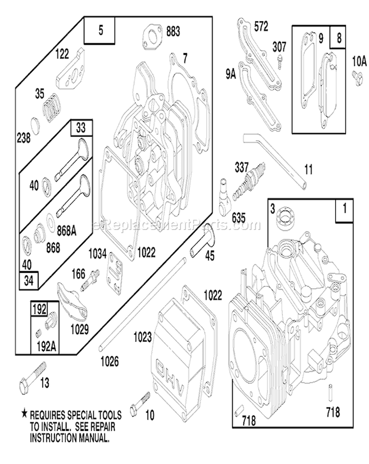 Engine Gts 150 Diagram and Parts List for 20464 6900001-6999999 - 1996 Toro Lawn Mower