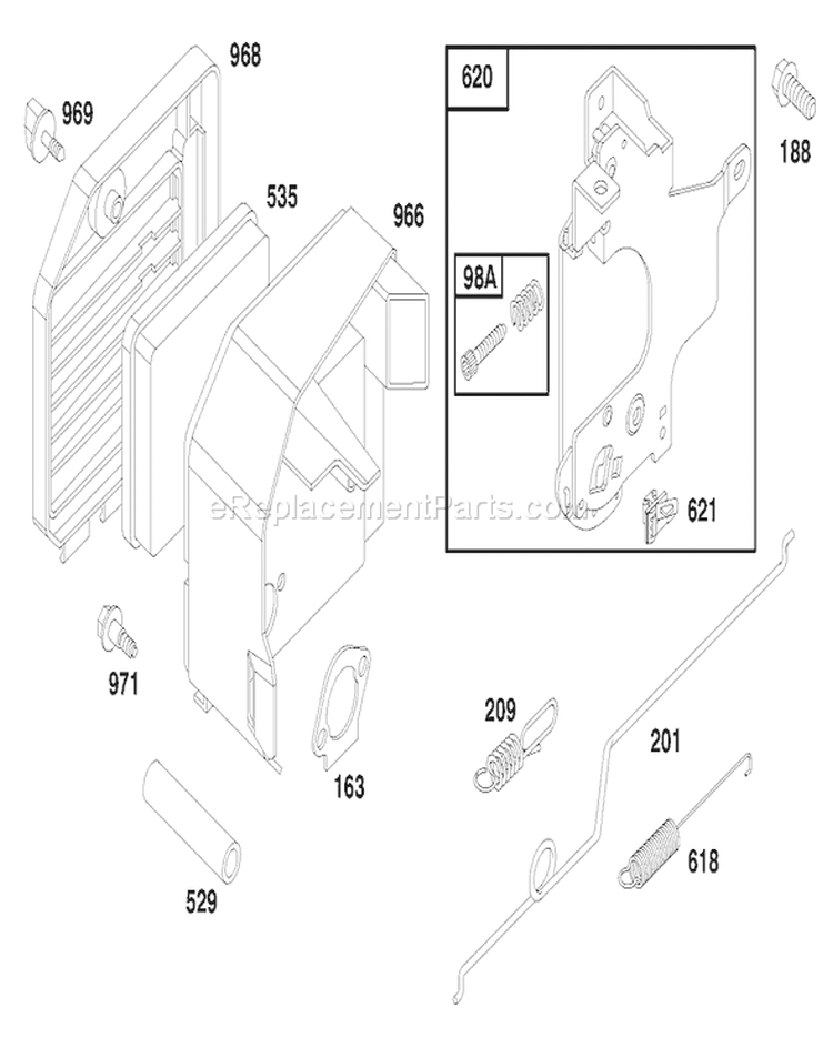 Page E Diagram and Parts List for 20464 6900001-6999999 - 1996 Toro Lawn Mower