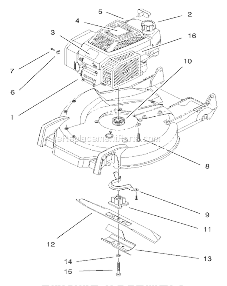 Engine Assembly Diagram and Parts List for 20464 7900001-7999999 - 1997 Toro Lawn Mower