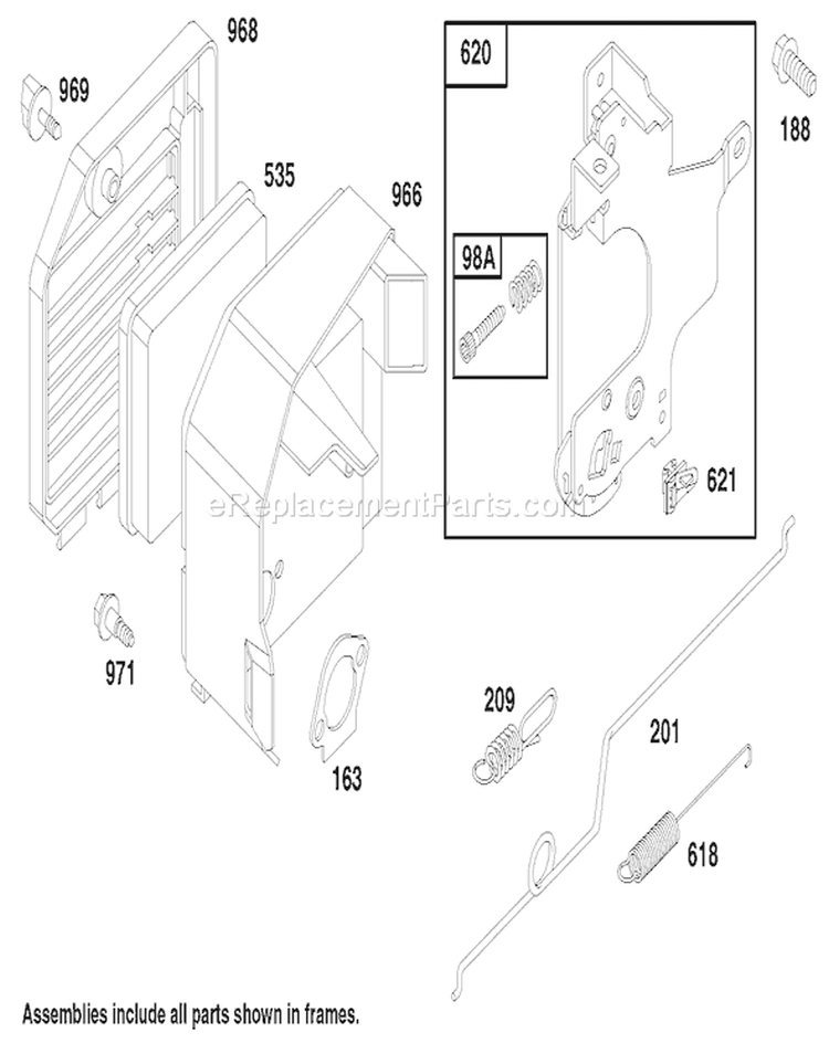 Page E Diagram and Parts List for 20464 7900001-7999999 - 1997 Toro Lawn Mower