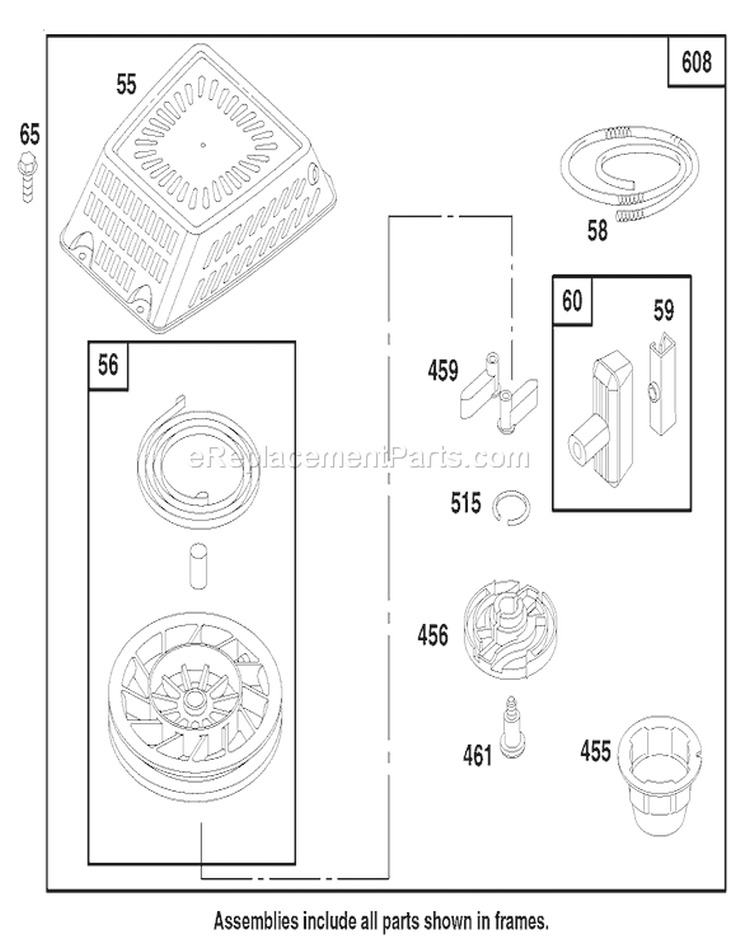 Page G Diagram and Parts List for 20465 790000001-799999999 - 1997 Toro Lawn Mower