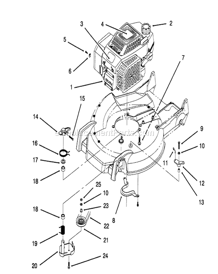 Engine Diagram and Parts List for 20465 5900001-5999999 - 1995 Toro Lawn Mower