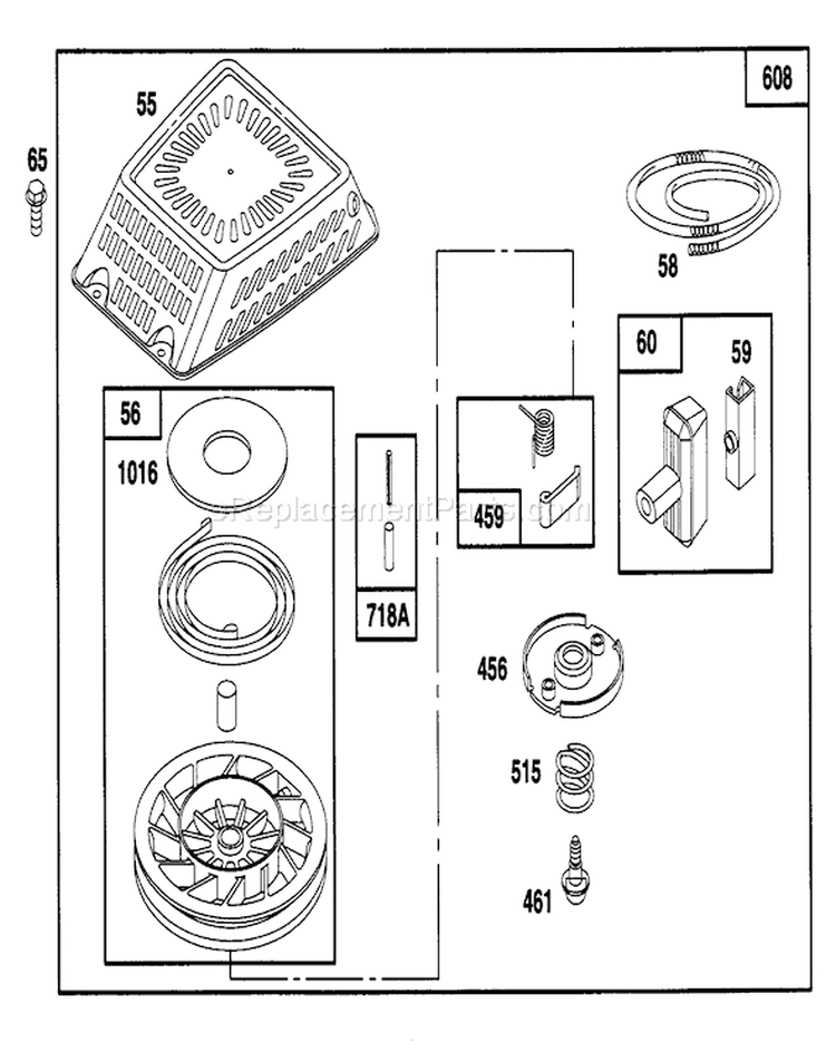 Page G Diagram and Parts List for 20465 5900001-5999999 - 1995 Toro Lawn Mower