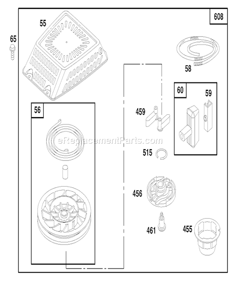 Page Q Diagram and Parts List for 20466 6900001-6999999 - 1996 Toro Lawn Mower