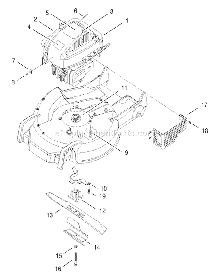 Engine Diagram and Parts List for 20470 7900001-7999999 - 1997 Toro Lawn Mower
