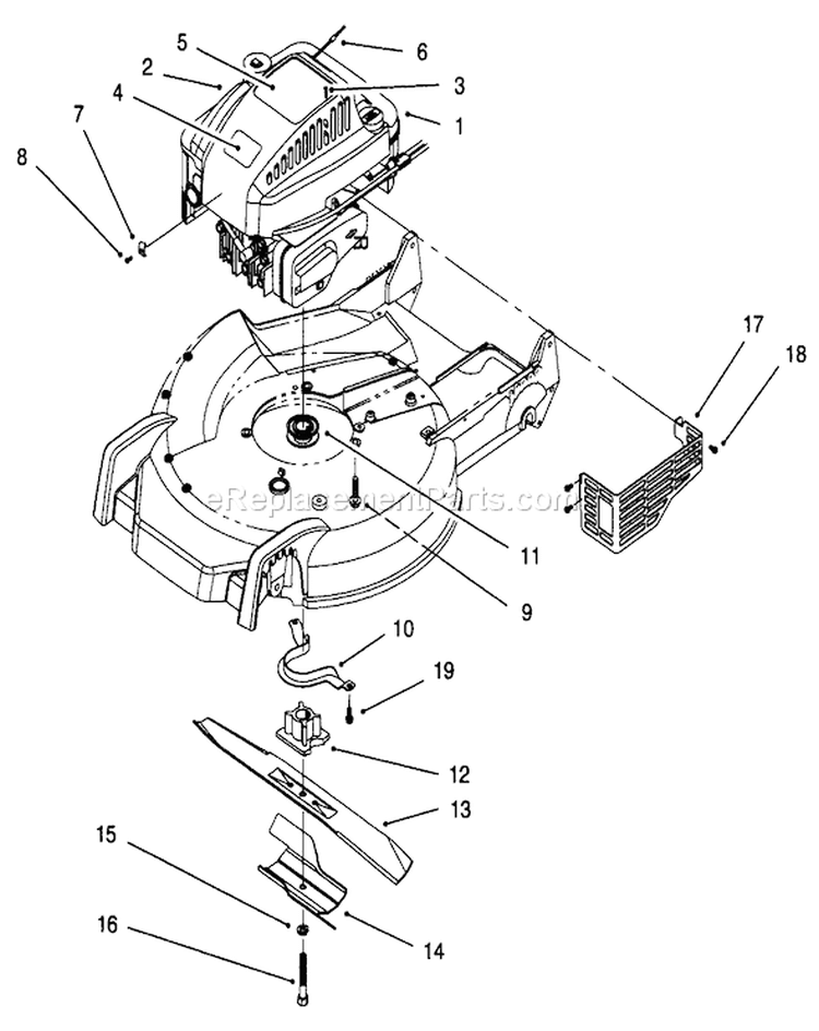 Engine Diagram and Parts List for 20472 6900001-6999999 - 1996 Toro Lawn Mower