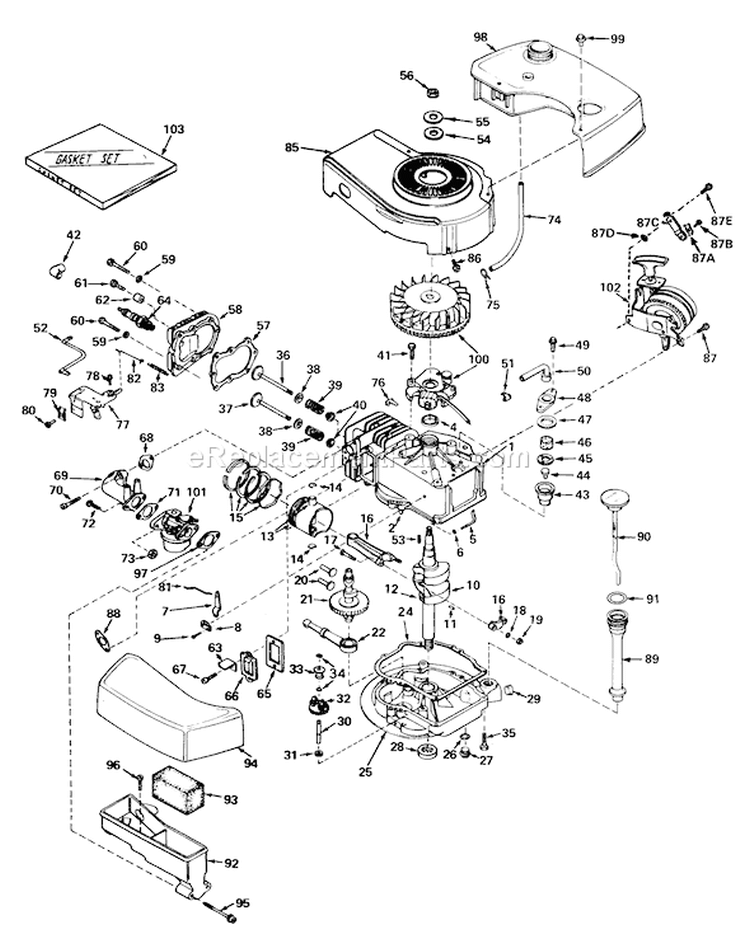 Page D Diagram and Parts List for 20474 5000001-5999999 - 1975 Toro Lawn Mower