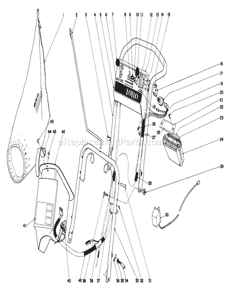 Page I Diagram and Parts List for 20474 5000001-5999999 - 1975 Toro Lawn Mower