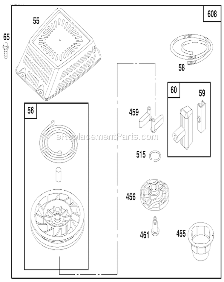 Page R Diagram and Parts List for 20475 6900001-6999999 - 1996 Toro Lawn Mower