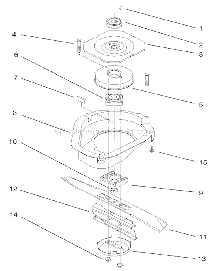 Blade Brake Clutch Assembly Diagram and Parts List for 20475 6900001-6999999 - 1996 Toro Lawn Mower