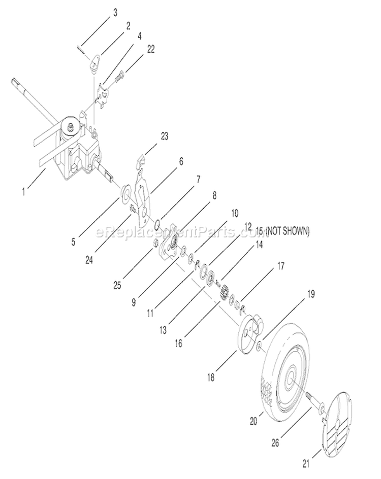 Rear Axle Assembly Diagram and Parts List for 20478 7900001-7999999 - 1997 Toro Lawn Mower