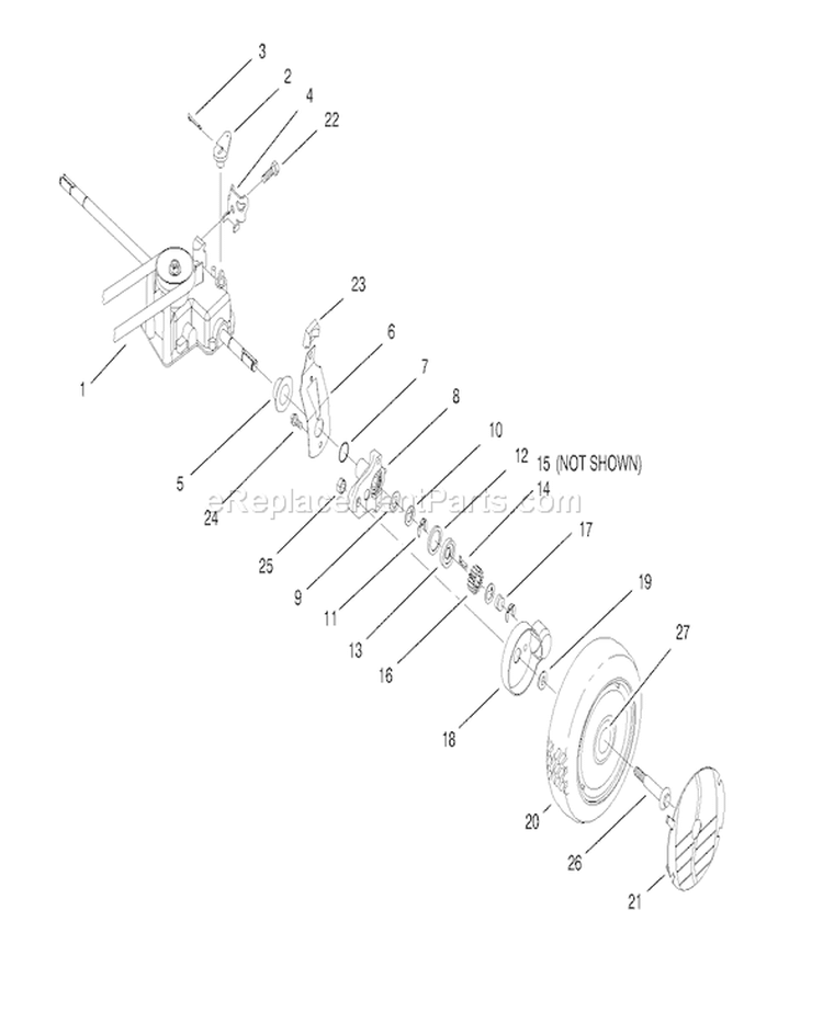 Rear Axle Assembly Diagram and Parts List for 20479 7900001-7999999 - 1997 Toro Lawn Mower