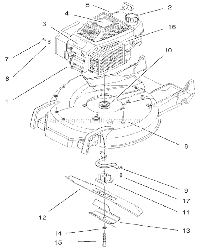 Engine Diagram and Parts List for 20481 7900001-7999999 - 1997 Toro Lawn Mower