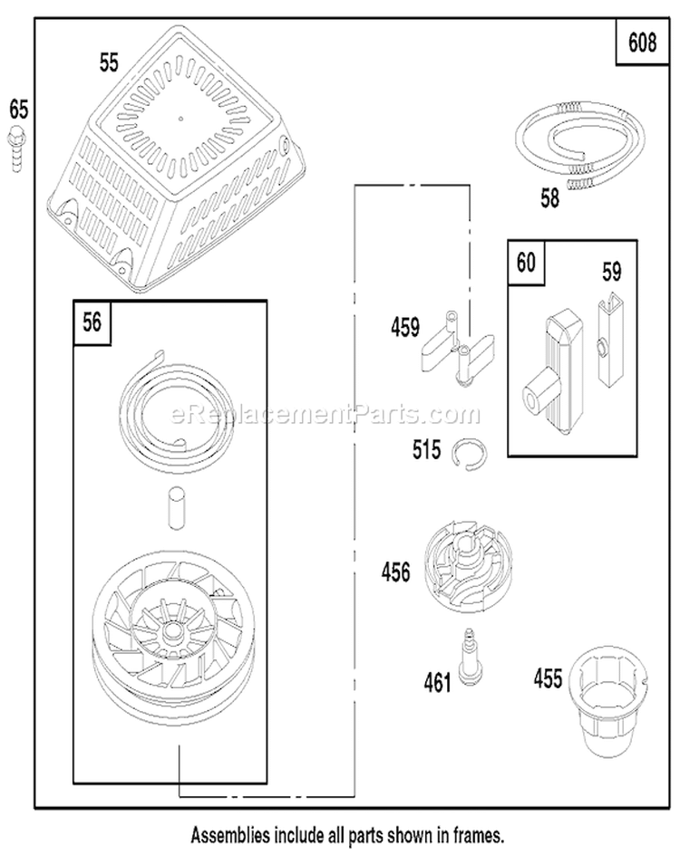 Page F Diagram and Parts List for 20481 7900001-7999999 - 1997 Toro Lawn Mower