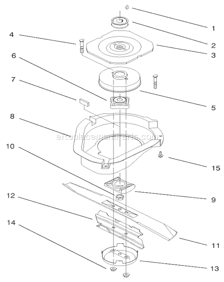 Blade Brake Clutch Assembly Diagram and Parts List for 20483 790000001-799999999 - 1997 Toro Lawn Mower