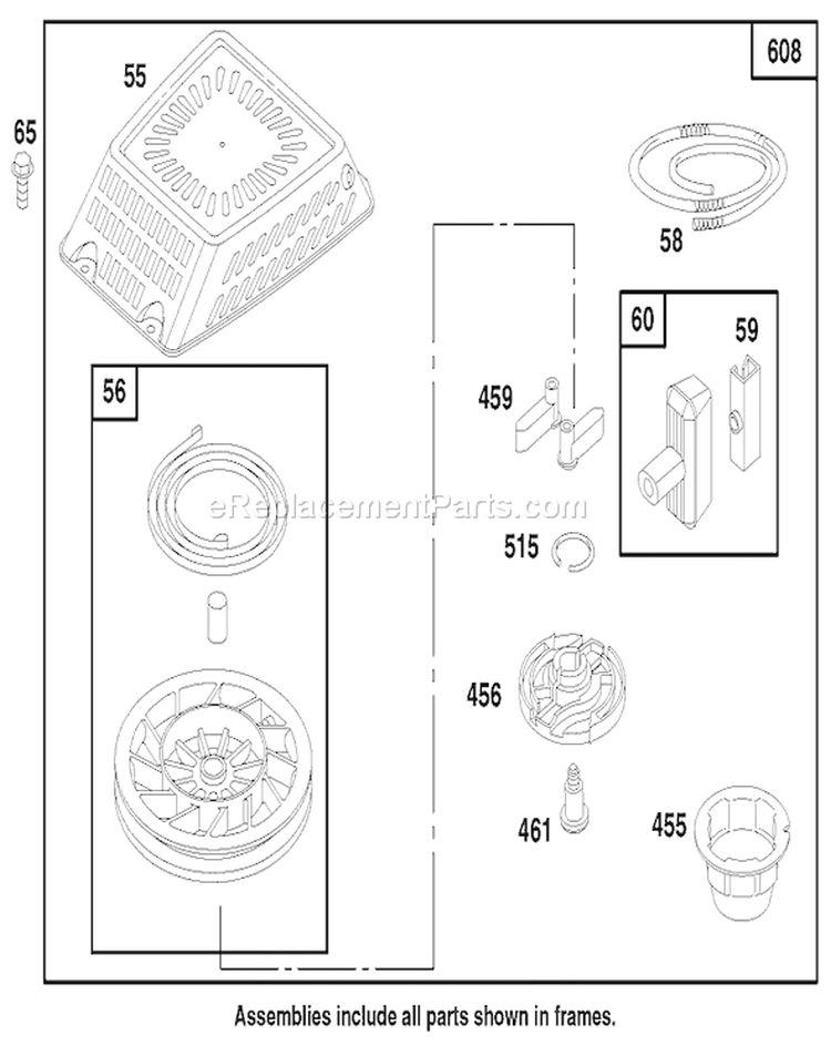 Page E Diagram and Parts List for 20483 790000001-799999999 - 1997 Toro Lawn Mower