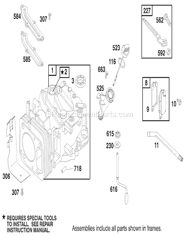 Page B Diagram and Parts List for 20486 8900001-8999999 - 1998 Toro Lawn Mower
