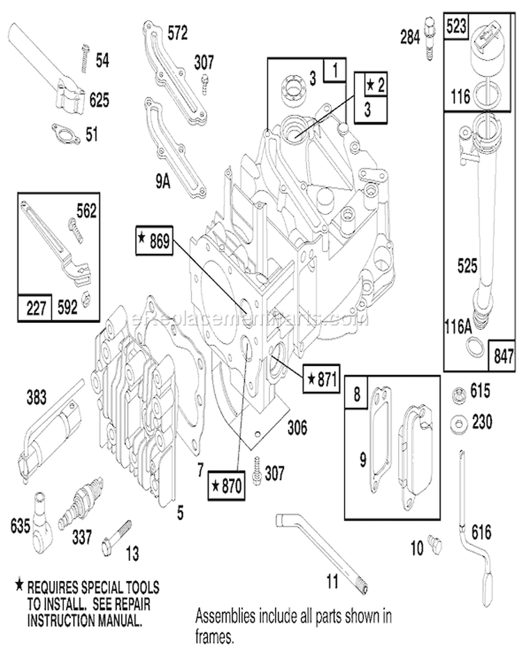 Engine Diagram and Parts List for 20489 8900001-8999999 - 1998 Toro Lawn Mower