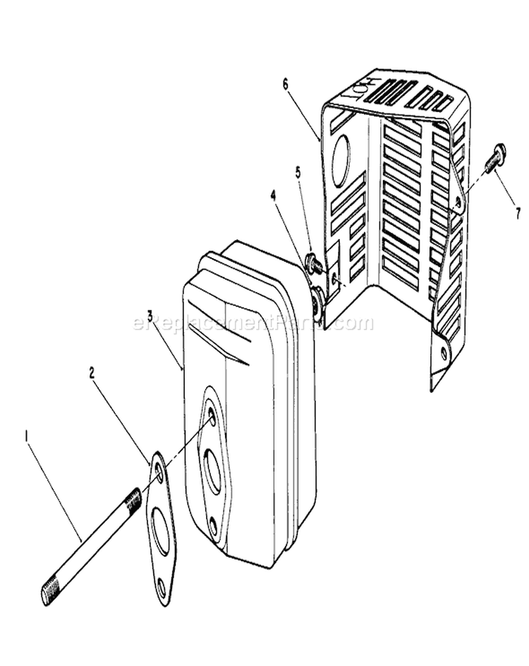 Muffler Assembly Diagram and Parts List for 20522C 6000001-6999999 - 1986 Toro Lawn Mower