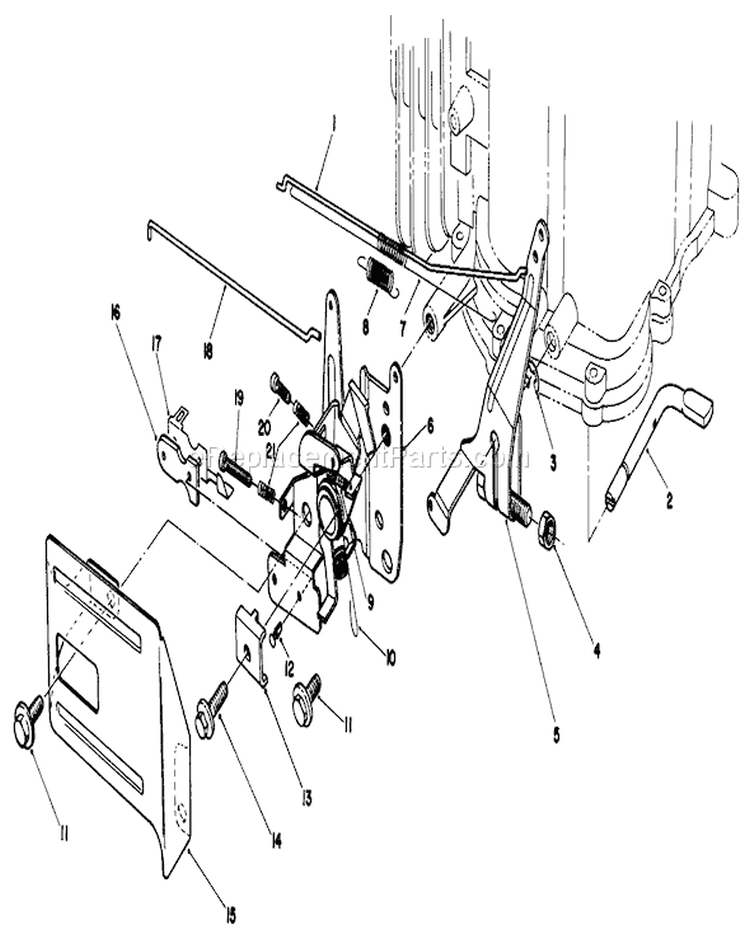 Governor Assembly Diagram and Parts List for 20522C 7000001-7999999 - 1987 Toro Lawn Mower