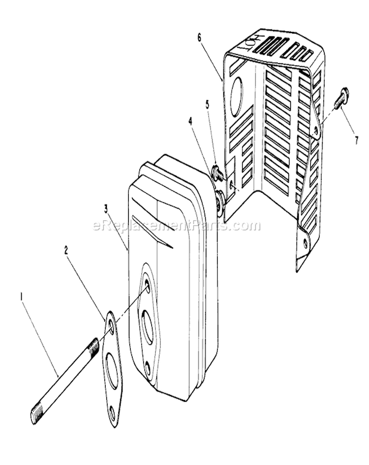 Muffler Assembly Diagram and Parts List for 20526C 7000001-7999999 - 1987 Toro Lawn Mower