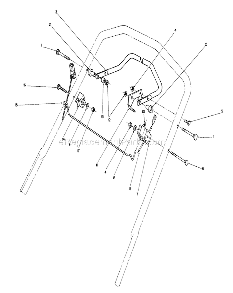 Control Assembly Diagram and Parts List for 20526C 7000001-7999999 - 1987 Toro Lawn Mower