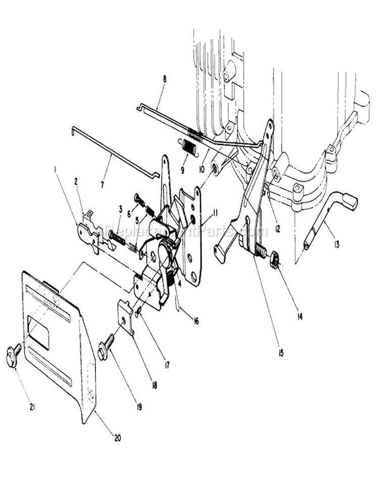 Governor Assembly Diagram and Parts List for 20526C 7000001-7999999 - 1987 Toro Lawn Mower