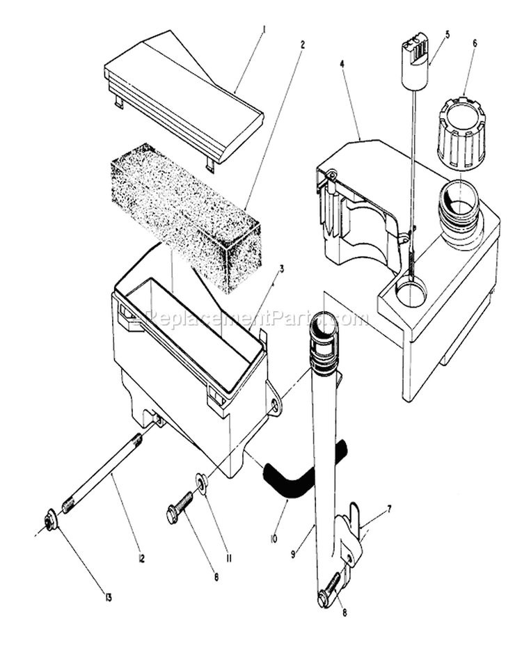 Air Cleaner and Fuel Tank Diagram and Parts List for 20526C 8000001-8999999 - 1988 Toro Lawn Mower