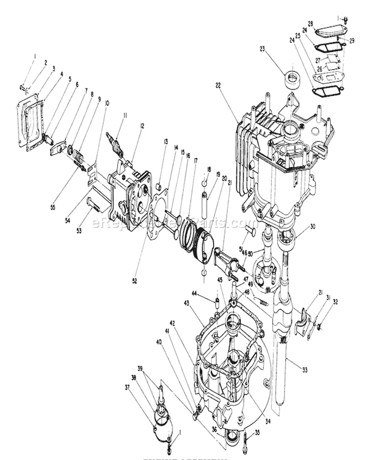 Engine Diagram and Parts List for 20526C 8000001-8999999 - 1988 Toro Lawn Mower