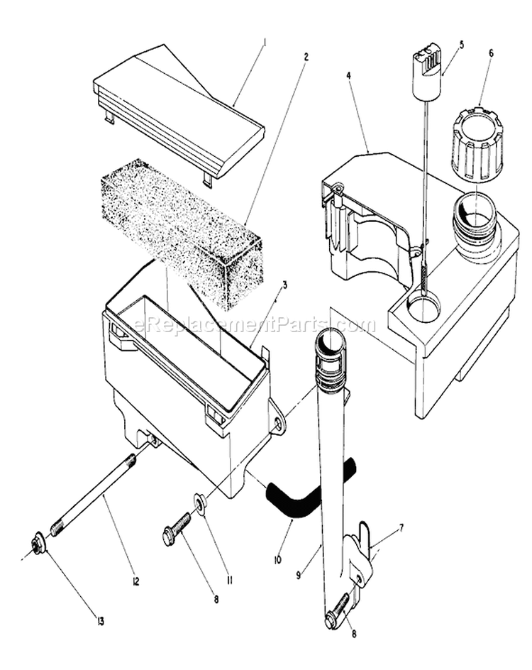 Air Cleaner and Fuel Tank Diagram and Parts List for 20526C 9000001-9999999 - 1989 Toro Lawn Mower